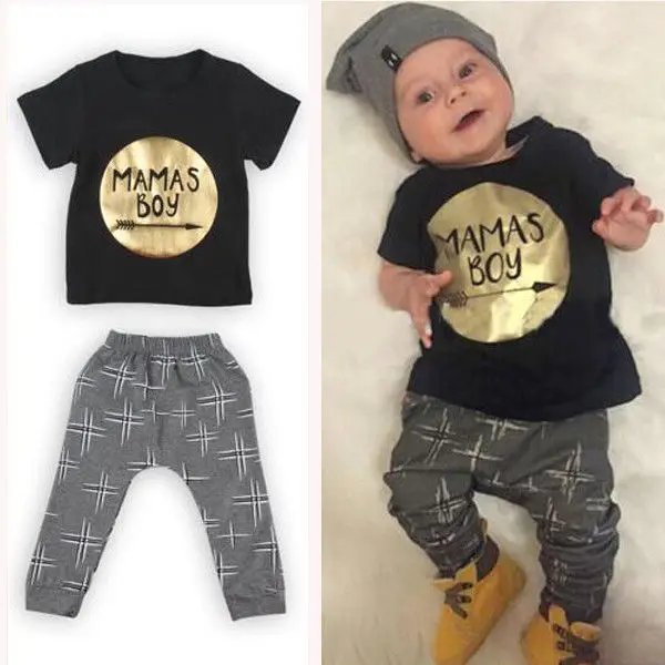 

2pcs Newborn Infant Baby Boys Clothing Sets Kids Clothes Baby Boy T-Shirts Tops Long Pants Outfits Sets Baby Clothing