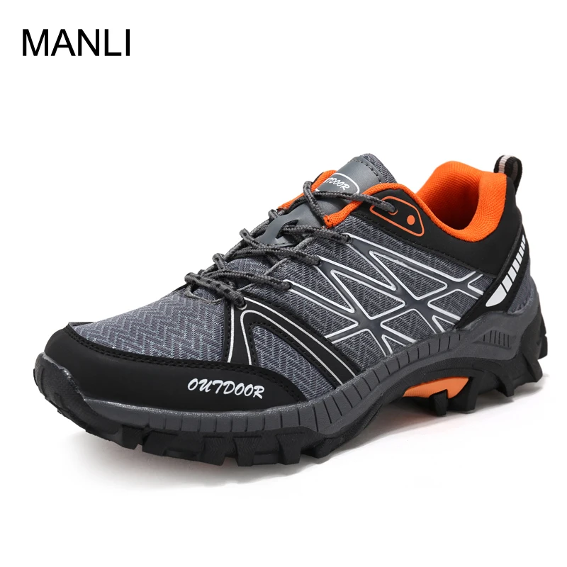 MANLI Men Hiking Shoes Waterproof Breathable Outdoor Mountain Climbing
