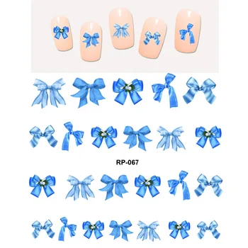 

NAIL ART BEAUTY WATER DECAL SLIDER NAIL STICKER CHRISTMAS XMAS TREE BLUE BOW TIE SNOW FLAKE RP067-072