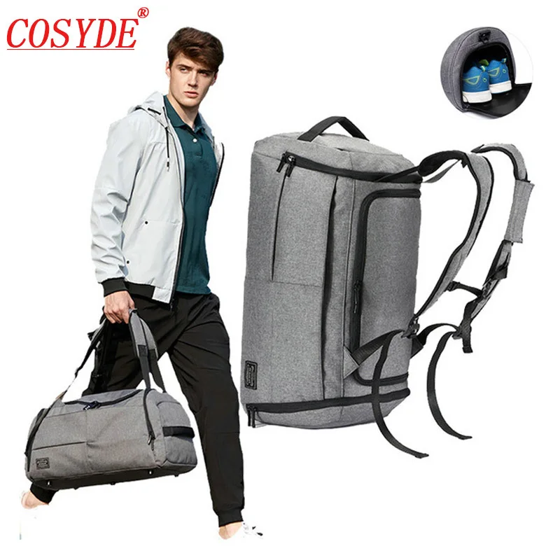

Multifunction 35L Men Travel Bag 2018 Cabin Luggage Men Travel Bags Large Capacity black gray Backpack Canvas Casual Duffle Bag