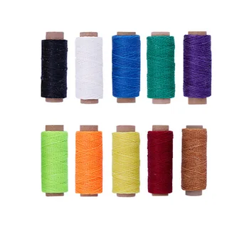 

10 color/set Flat Waxed Thread150D 50M Wax String Cord Sewing Craft Tool for DIY Handicraft Leather Products Waxed Thread Cord