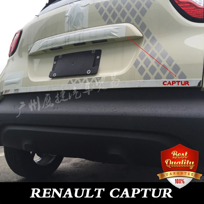 

High Quality Renault Samsung QM3 Stainless Steel rear trunk trim fit for RENAULT CAPTUR stainless steel cover Red Letter