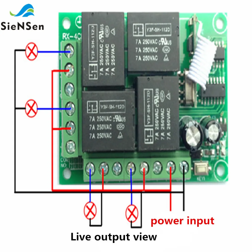 SienSen DC12V 4-способ Беспроводной удаленного коммутатора реле металлических 4 кнопки Электрический створка двери гаража Управление свет Управление TR1204