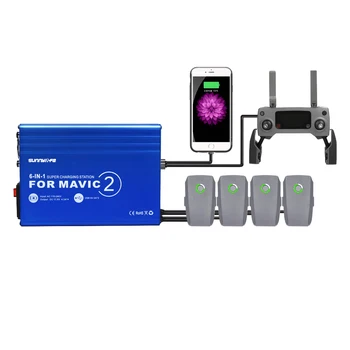 

6-IN-1 Remote Home Charger with USB Super Charging Station Battery Charger Hub for DJI MAVIC 2 PRO & ZOOM Drone