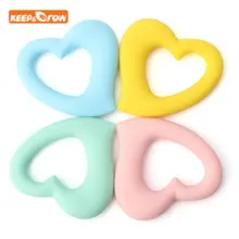 Halten & wachsen Herz Silikon Beißring Spielzeug Baby Zahnen Halskette Perlen Zubehör Gum Food Grade Silikon Koraliki Silikonowe 60mm