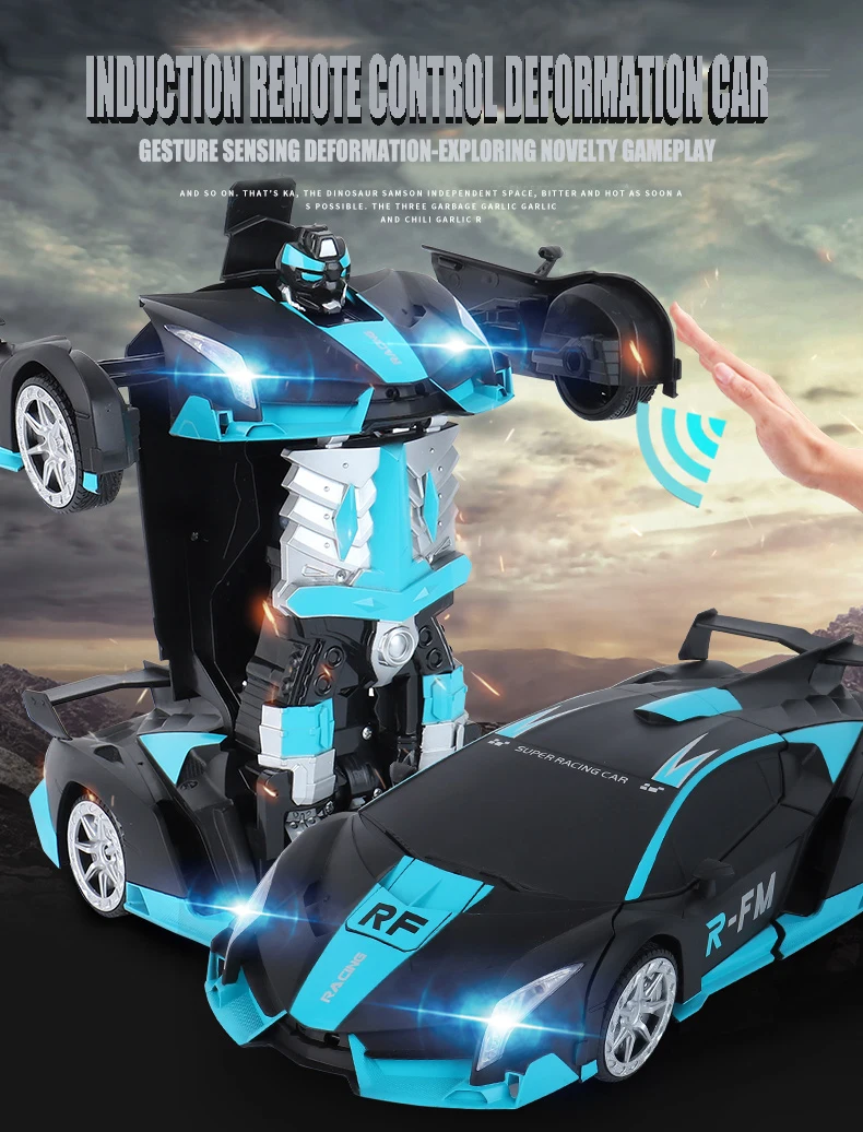 Новые игрушки 1/12 радиоуправляемые машины с светильник и музыкой Матовый Стиль датчик жестов rc автомобиль Трансформация Робот автомобиль