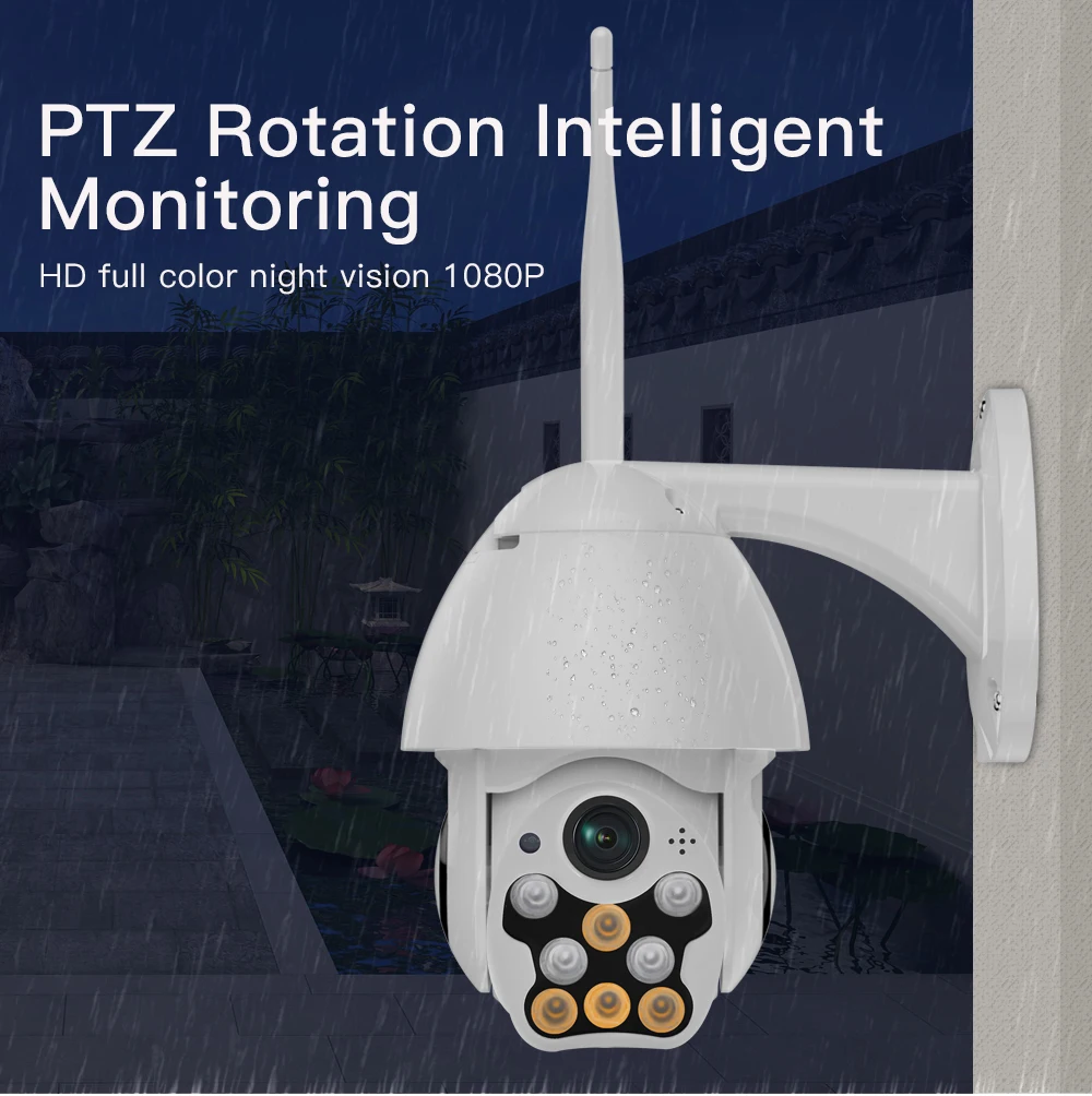2.0MP 1080P Wifi IP камера наружная двухсторонняя аудио PTZ ночное видение IR 60 м Беспроводная купольная камера безопасности P2P