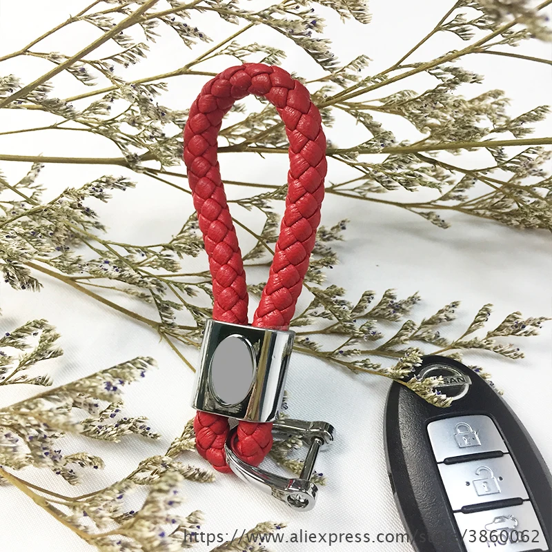 

For Volkswagen Keyring Fashion Personality Men Women Horseshoe Clasp Hand Woven Leather Keychain Car Badge Quality Gift Promotio
