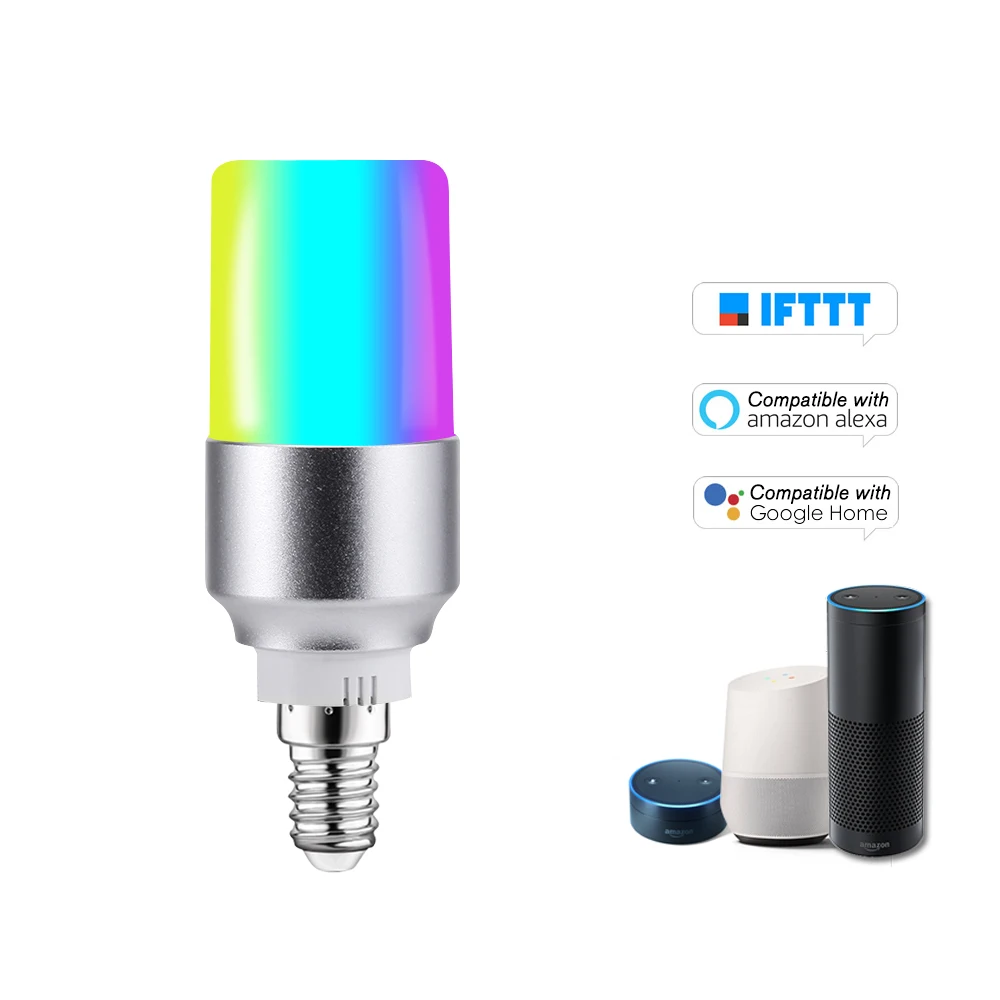 Умная Светодиодная лампа с Wi Fi RGB + светодиодная регулируемой яркостью 6 Вт пульт