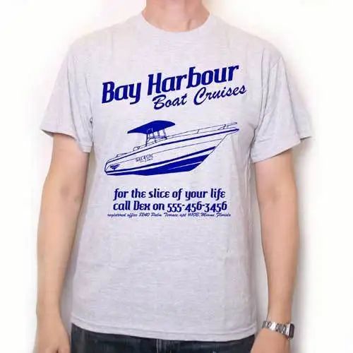 Вдохновленный Dexter t shirt-Slice Of Life Boat Cruises Майами культ ТВ футболка Летняя мужская модная футболка, удобная футболка