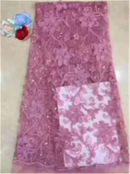 

African Sequins Lace Fabric 2019 Sequins Embroidered Nigerian Laces Fabrics High Quality French Tulle Lace Fabric Women Dress(FJ