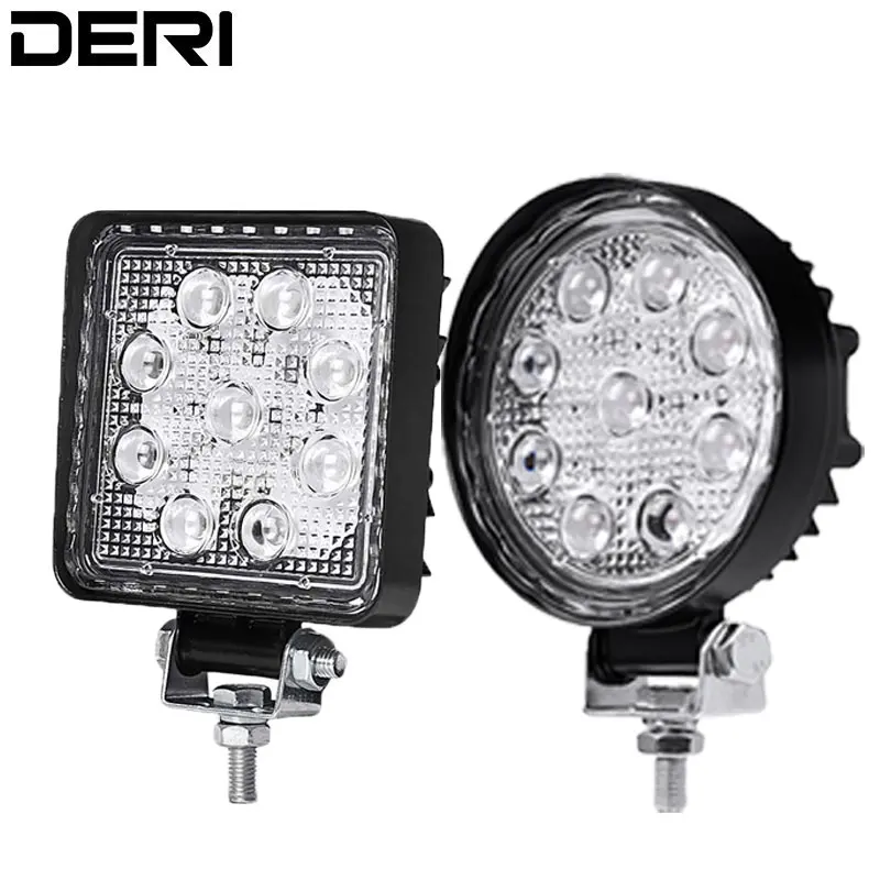 

4 inch 27W Round Square 4D Lens Led Work Light Fog Lamp Spot Beam For Jeep SUV ATV UTV UAZ Offroad Headlight Car Styling