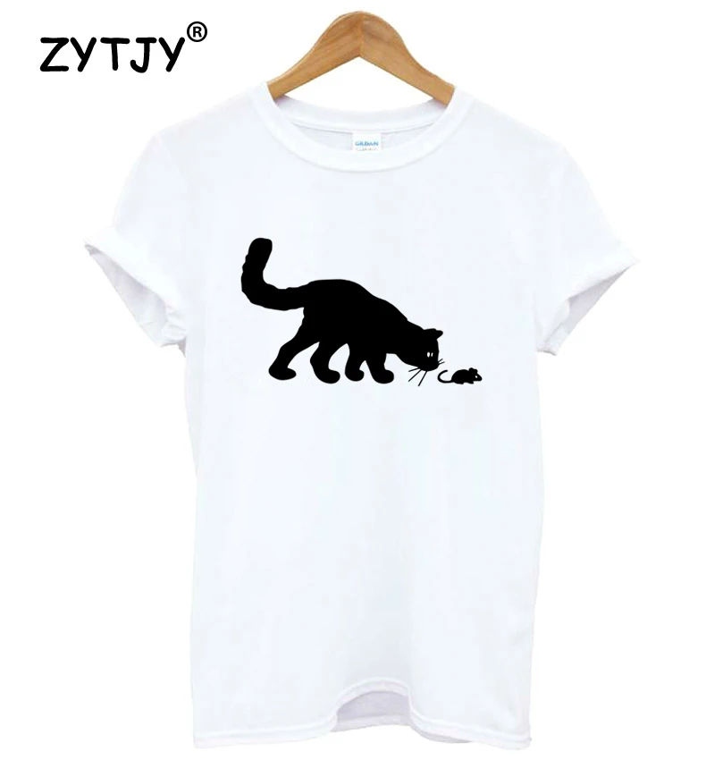 

cat mouse Print Women tshirt Cotton Casual Funny t shirt For Lady Girl Top Tee Hipster Drop Ship Y-63