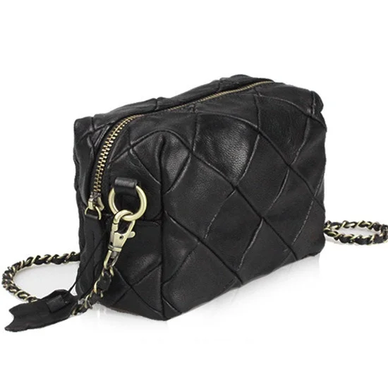 

Sheepskin patchwork mini messenger bag Genuine leather chain Shoulder bag for Women's Crossbody Bags bolsas little bag women