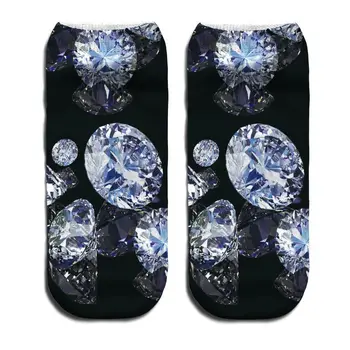 

Diamond crystal print boat socks