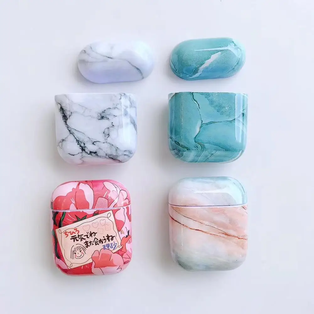 Fashion marble earphone Headset Protective Wireless Bluetooth Accessories airpods Case covers For Airpods 1/2 Fashion marble earphone Headset Protective Wireless Bluetooth Accessories airpods Case covers For Airpods 1/2