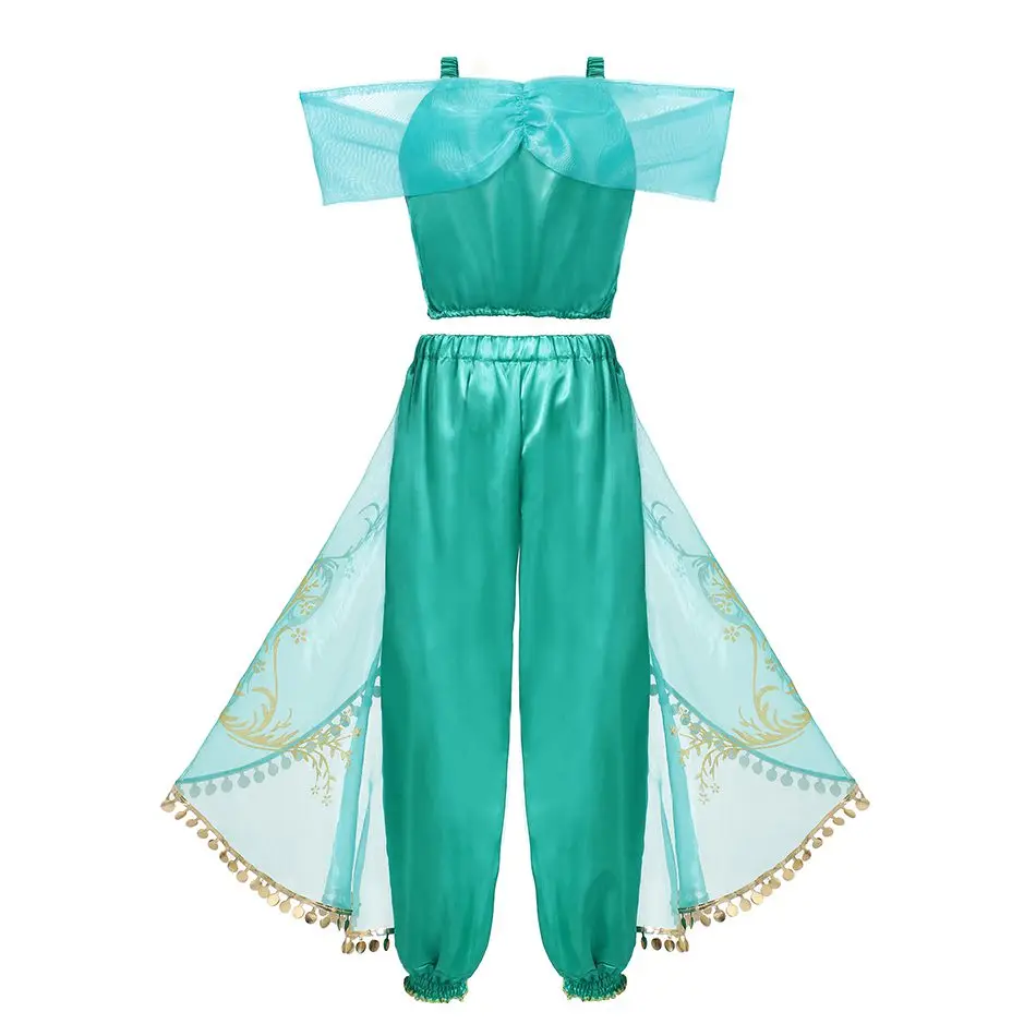Jasmine/платье принцессы; платья для девочек; детские летние маскарадные вечерние костюмы; одежда для сцены