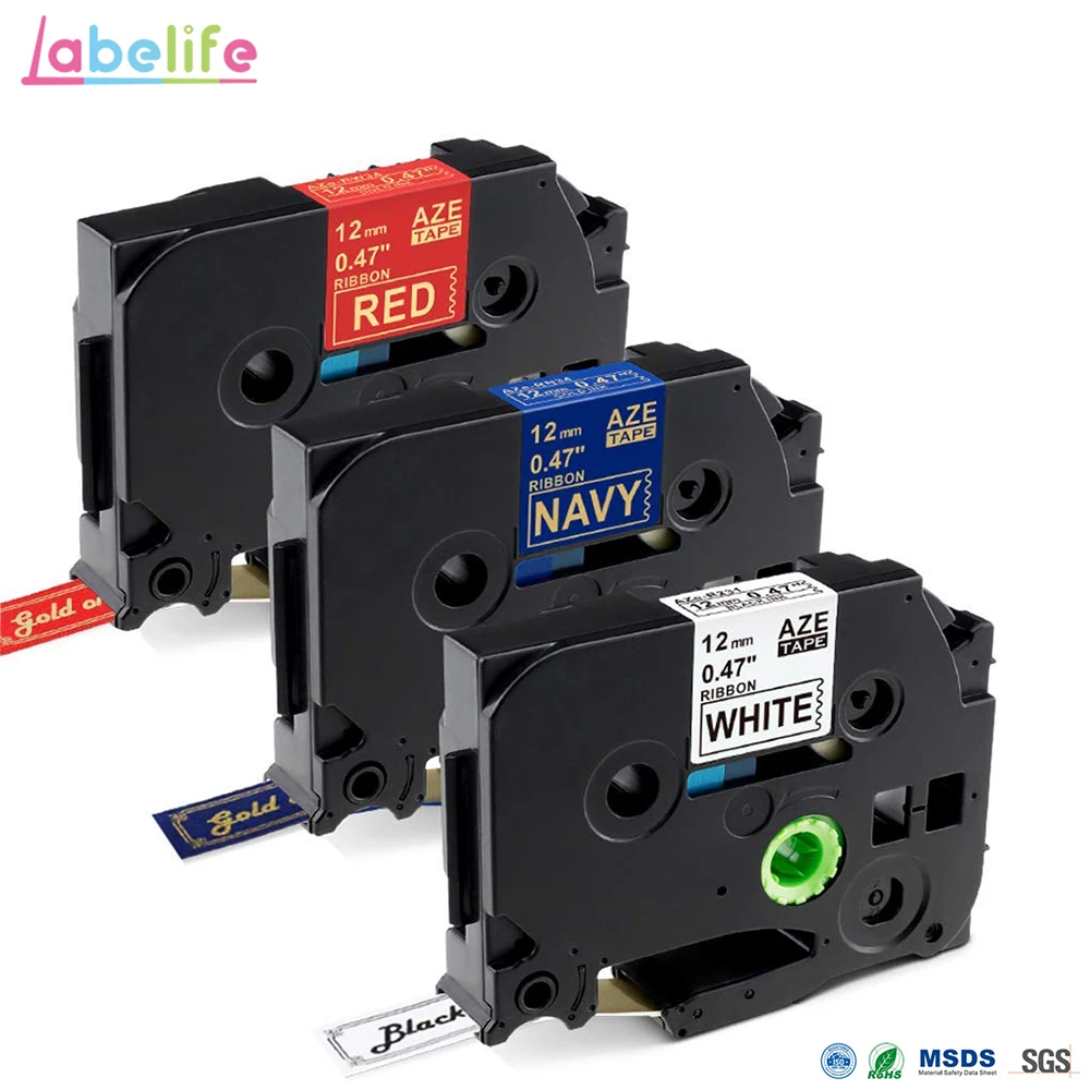 

Labelife 3pcs TZe Ribbon Label Tape TZe-R231 TZe-RW34 TZe-RN34 Compatible Brother P-touch Label Tapes for PTD200, PTD450