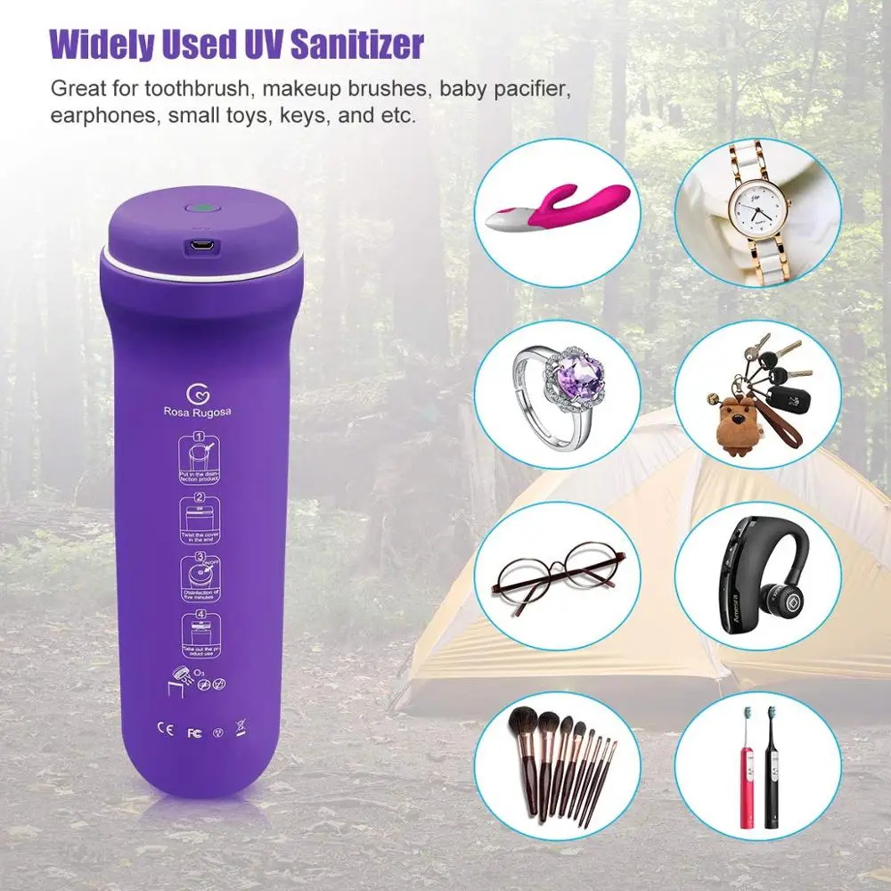 

Portable UV Sanitizer Foldable UV Sterilizer Bottle Rechargeable Ultraviolet Light Disinfection Box for Toothbrush Makeup Brush
