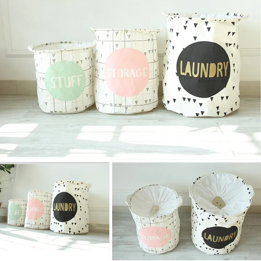 canvas toy storage with lid