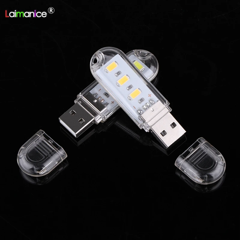 Портативный USB LED ночник 3 8 брелок 5V настольная лампа для чтения Кемпинг книга