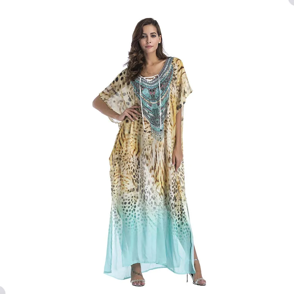 

Muslim Arabic Islamic Dubai Abaya Kaftan Moroccan Kaftan Middle Eastern Dress Oversized Short Sleeve Loose Robe Arabe