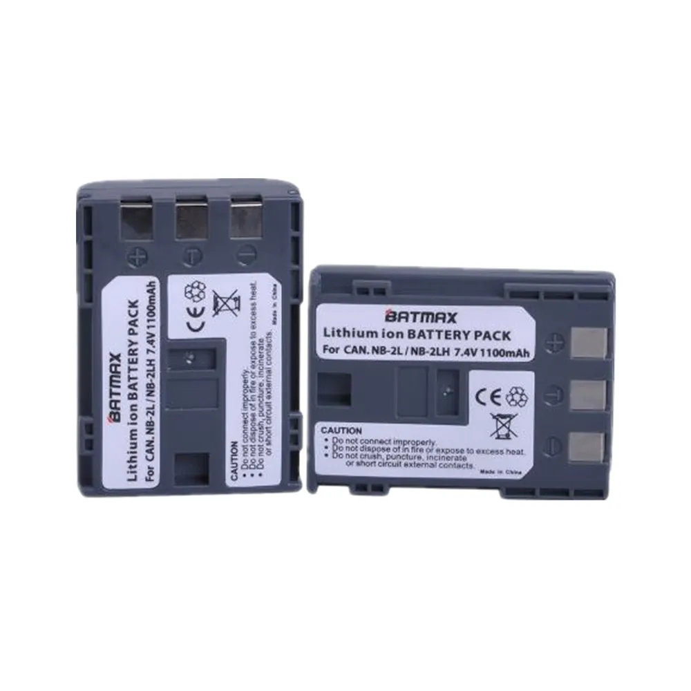 Batmax 2 шт. NB-2LH NB 2L NB2L Батарея+ стены Зарядное устройство набор для Canon BP 2LH 2L5, DC310 DC320 DC330 DC410 DC420 HV20 HG10 EOS 350D 400D