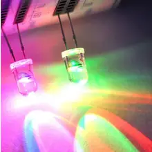 1000 шт 5 мм круглая быстрая RGB Вспышка Радуга многоцветный красный зеленый синий светодиод светодиодный