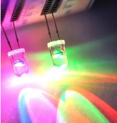 1000 шт 5 мм круглая быстрая RGB Вспышка Радуга многоцветный красный зеленый синий