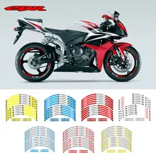 Высокое качество 12 шт. подходит мотоцикл наклейка для колес в полоску светоотражающий обод для Honda CBR250 300 400 500 600 1000 1100 1200
