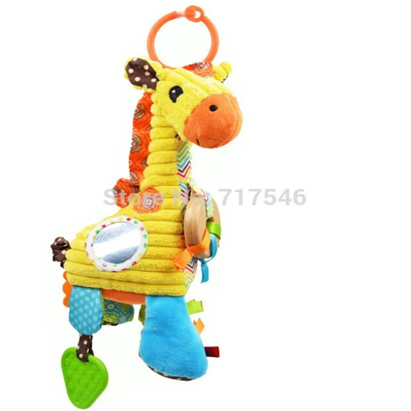 

multifunction Baby Bed Stroller hanging Rattles Ring pull the music placate Giraffe Hanging Plush Toys teether