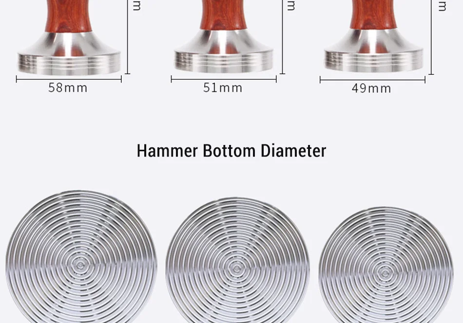 Съемные 49 мм/51 мм/58 мм трамбовки для кофе из нержавеющей стали молоток для порошка устройство для трамбовки кофе JJA011