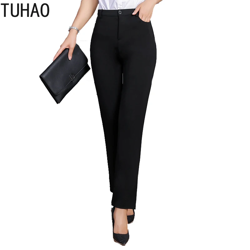 TUHAO Большие размеры 9xl 8xl 7xl женские офисные черные брюки летние тонкие элегантные высококачественные брюки женские 6XL Капри YBFS