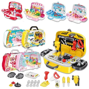 

Kitchen pretend play toddler toy cooking kid doctor sets role playing game miniature utensils cosmetics make up toy girl boy