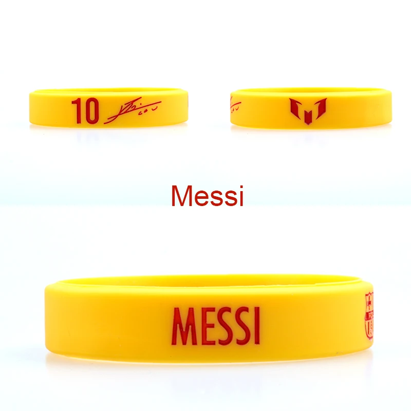 Силиконовый браслет Lionel Messi для фанатов футбола, клубный силиконовый браслет, 4 цвета, для взрослых и детей, модный фирменный браслет для подарка