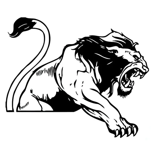19x16cm Predator Animal Lion Non General Black Silver Vinyl Decal