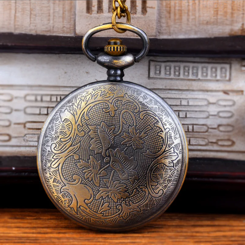 Унисекс модные римские цифры Кварцевые в стиле стимпанк Fob часы Женское мужское ожерелье с подвеской с цепочкой подарки