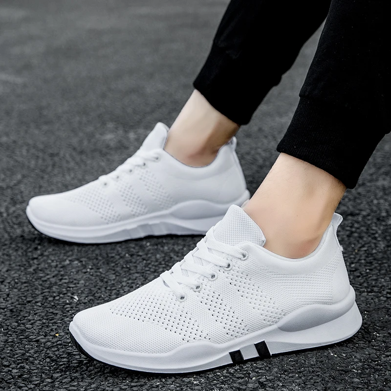 

Men's Running Shoes White Sport Shoes Walking Hollow Mesh Spring Outdoor Bounce Brand New Man Jogging Sneakers Size 39-44