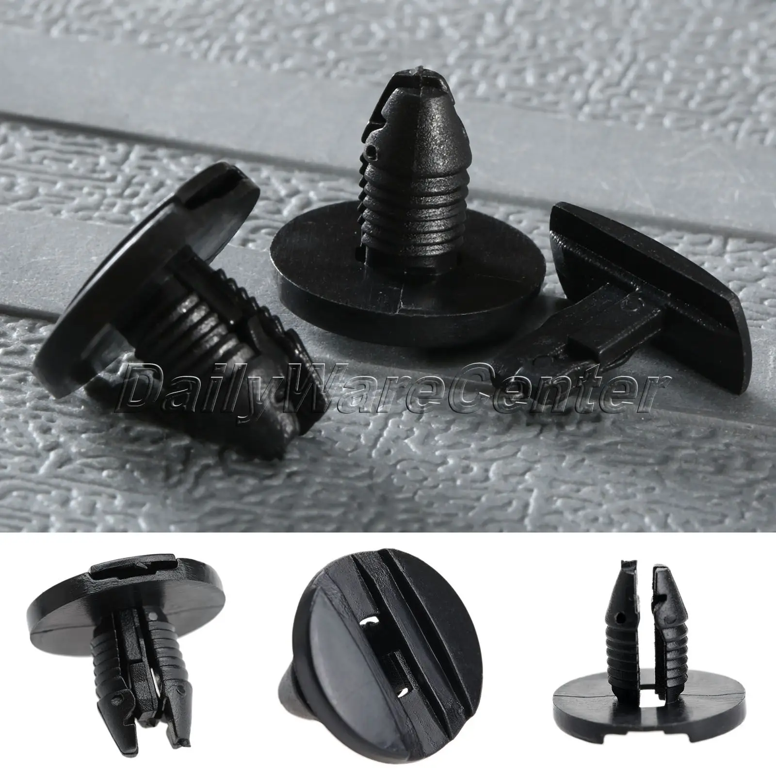 50Pcs Hole 8.5mm Plastic Screw Car Bumper Push Clips Fastener Rivet