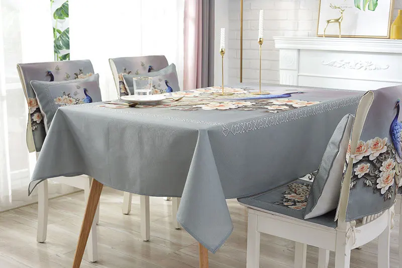 Proud Rose Waterproof Linen Table Cloth Cartoon Table Cover Chair Set Pillowcase Cover Towel European Tablecloths Chair Cushion