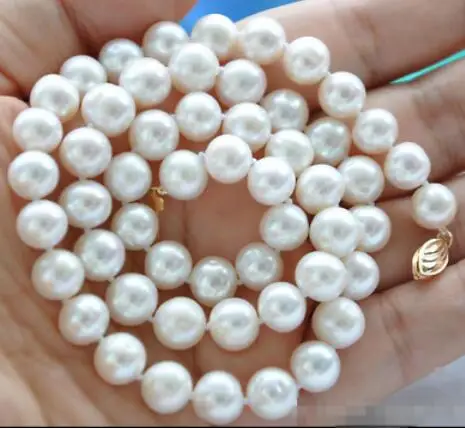 

gorgeous south sea 9-10mm baroque white pearl necklace 18inch