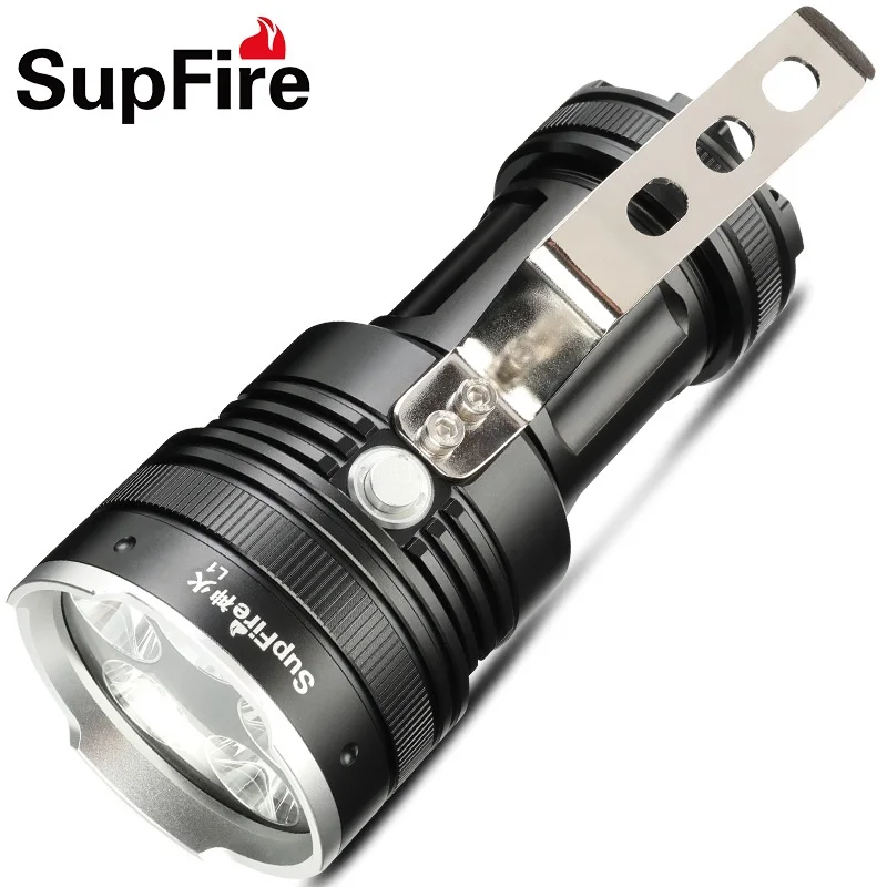 

Supfire L1 3800 Lumens CREE XML-U2 LED Flashlight Waterproof Tactical Flashlight For Camping by 4*18650 Battery