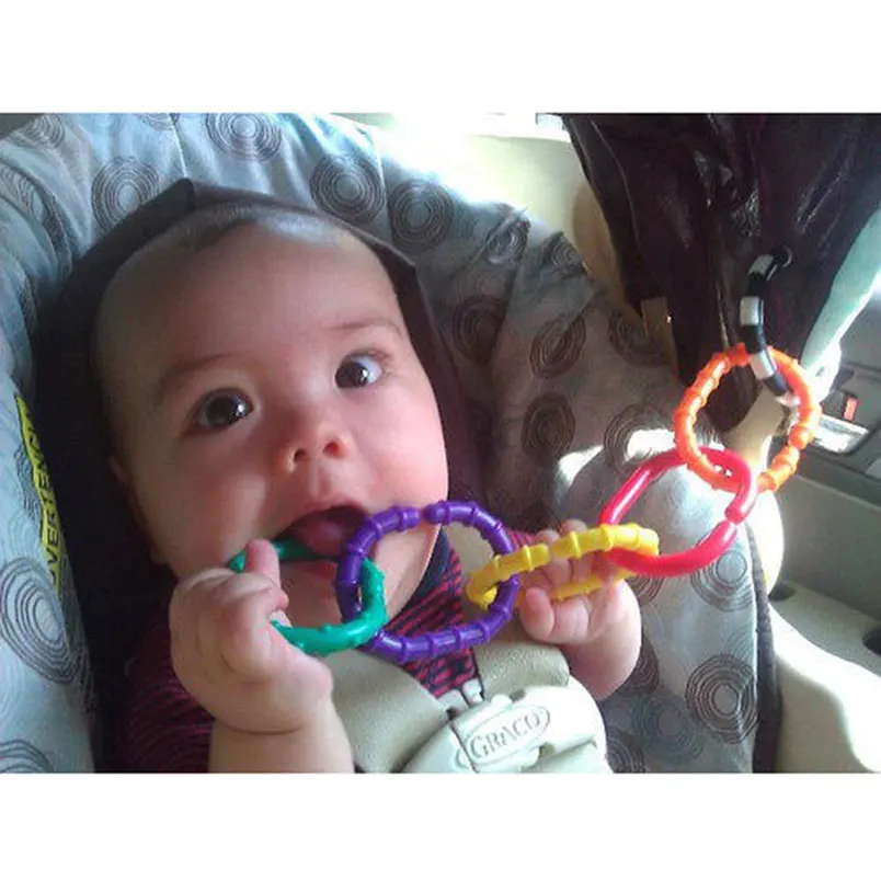 0 месяцев+ 1 комплект Новорожденный ребенок интерес Прорезыватель molar Grip 9 колец цепь комбинированная погремушка на кровать коляску подвесная развивающие игрушки