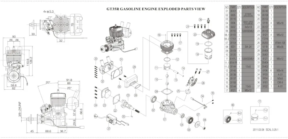 NGH GT35 35CC бензин/бензиновый двигатель для модели RC