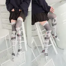 Новые летние чулки в японском стиле женские нейлоновые чулки с принтом Kawaii для девочек, женские тонкие чулки до бедра 5S-SW01
