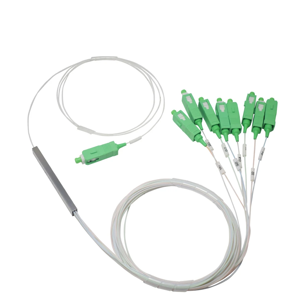 SC APC 1X8 PLC одномодовый волоконно оптический сплиттер FTTH стальные кабели 1x8