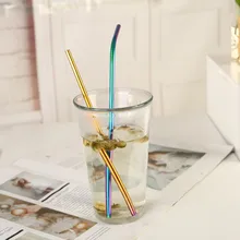 Соломинки многоразовые соломинки из нержавеющей стали прямые и изогнутые с 2 чистящими щетками сумка для хранения металла красочные