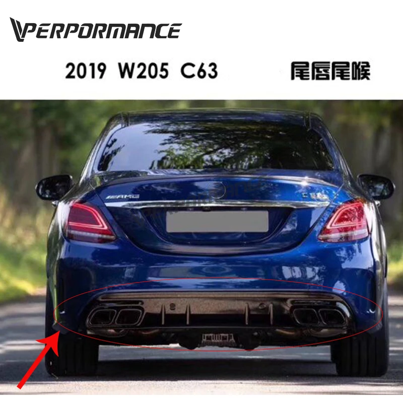 

2019 Year W205 C63 rear diffuser with muffler tips fit for C 200 4MATIC C400 4MATIC Sedan Cars 2019 Year