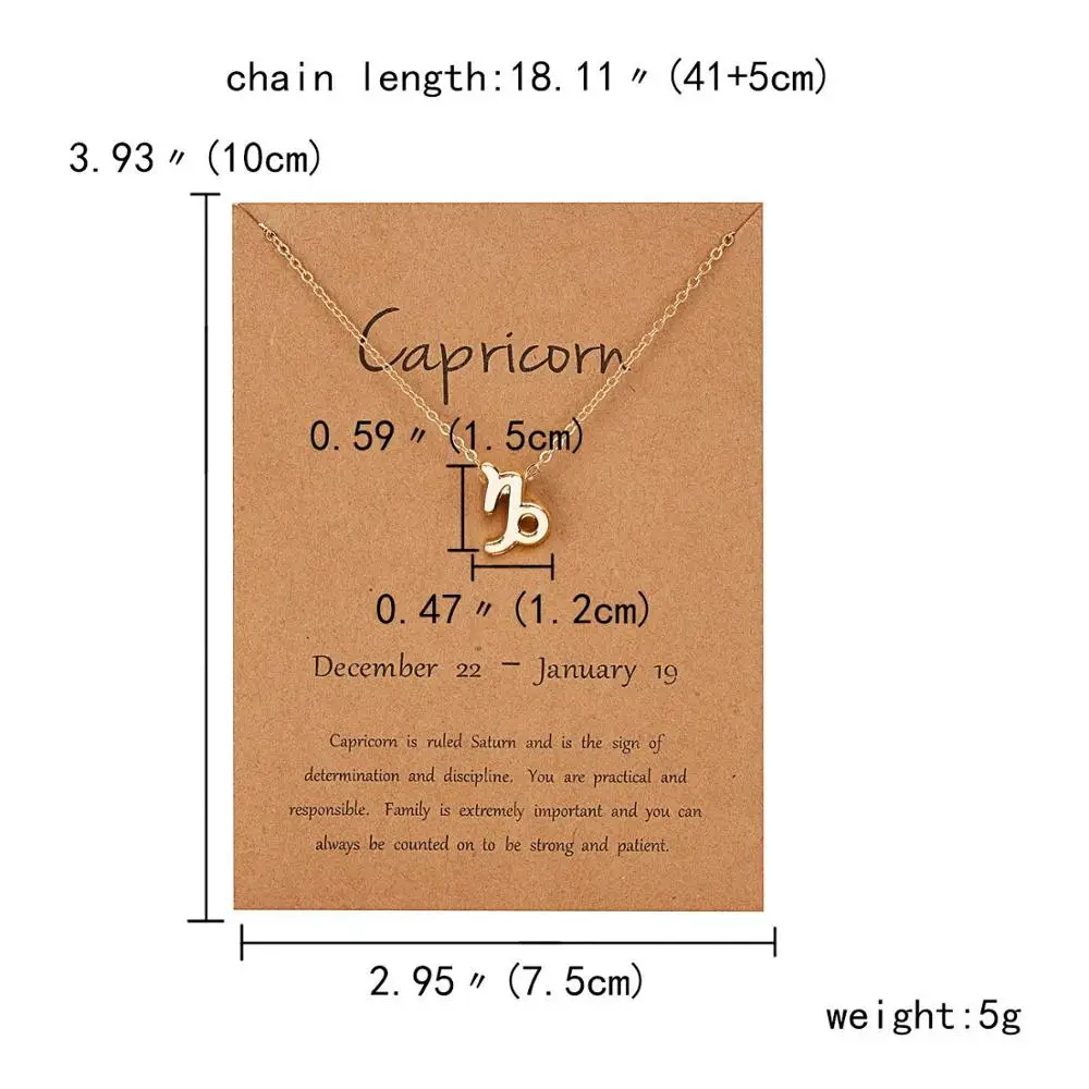 Rinhoo стиль 12 Созвездие подвеска ожерелье с картой Знак зодиака золотое ожерелье для женщин и мужчин подарки на день рождения ювелирные изделия - Окраска металла: 12