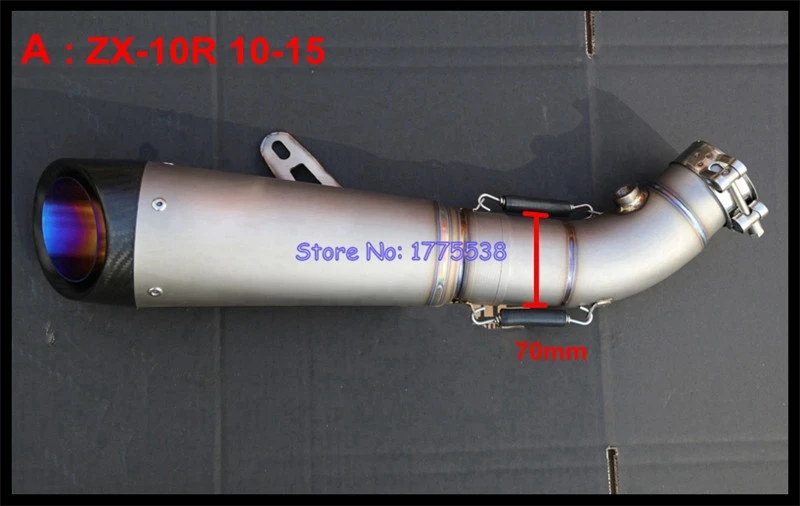 Motorcycle Muffler Exhaust Mid Pipe for ZX-10R 2010-2020 Titanium Alloy Motorcycle Exhaust Muffler Escape Link Pipe for ZX10R - Image 2